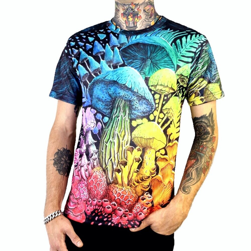 Trippy tie dye Psychedelic Mushroom Festival Shirt